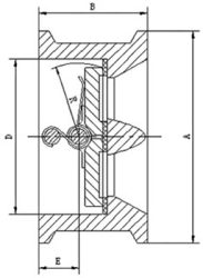 Double-disc-check-valve-wafer-type